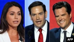 Tulsi Gabbard, Marco Rubio și Matt Gaetz, cele mai noi nominalizări ale lui Donald Trump pentru funcțiile de șef al serviciilor de informații, externe, respectiv procuror general. 