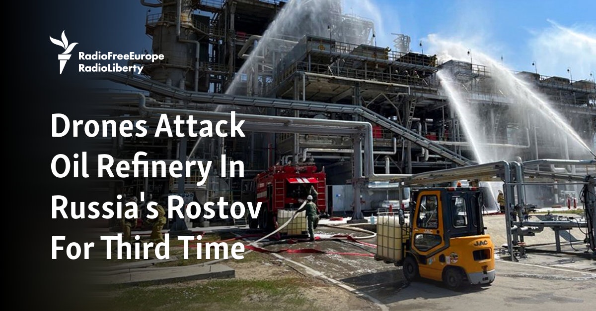 Drone Strikes On Russian Oil Installations Cause Fire, Damage