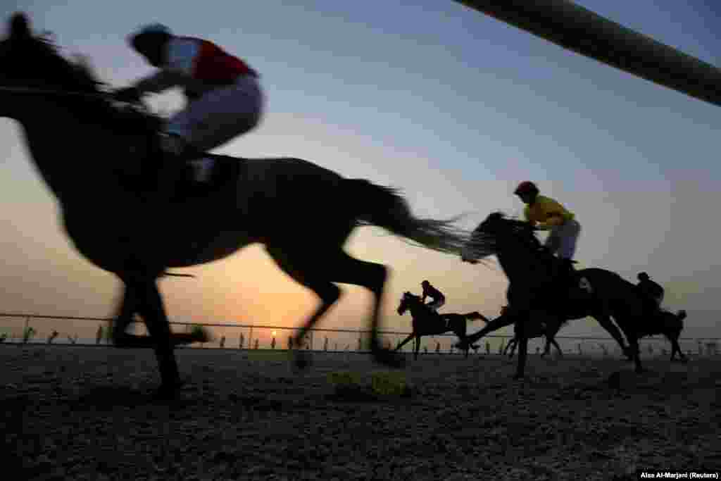 Kurds ride horses during a march supporting the upcoming referendum on the issue of Kurdish independence, in Irbil, Iraq. (Reuters/Alaa Al-Marjani)