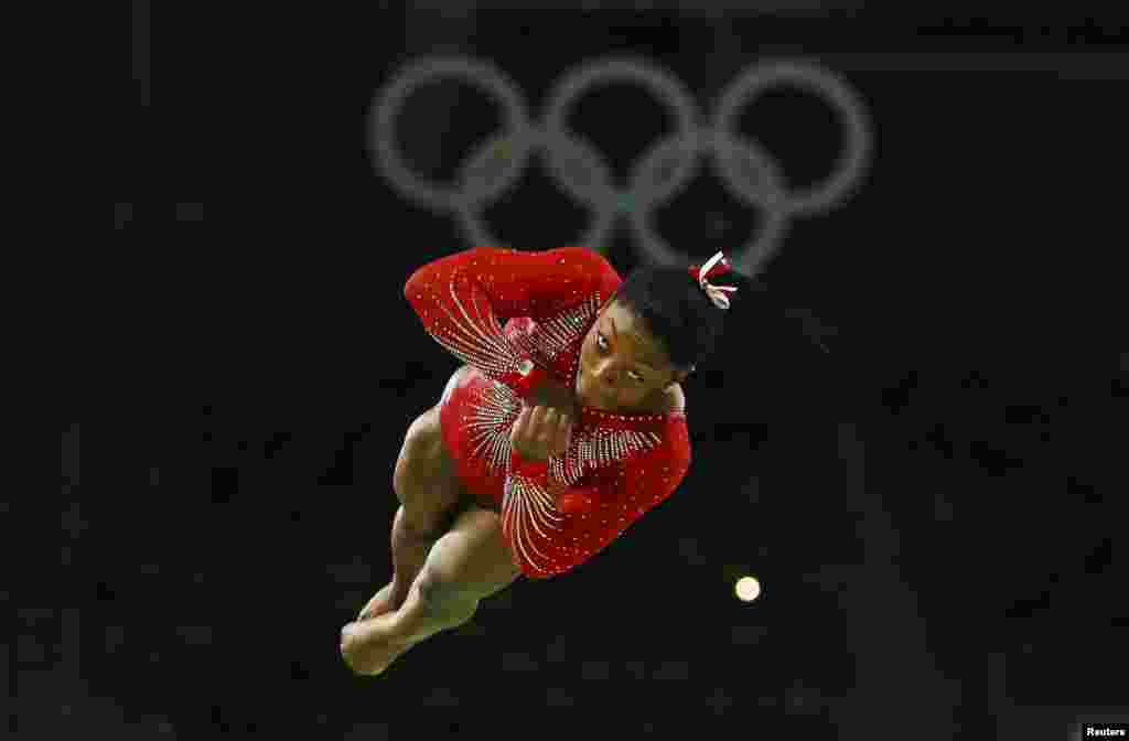 Nineteen-year-old U.S. gymnast Simone Biles won her third gold of the Rio Games in the women's vault event.