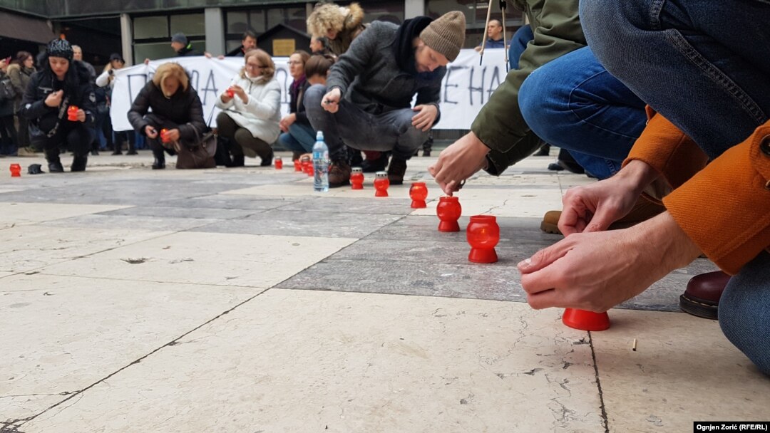 Sa protesta "Srce za Davida - Beograd uz Banjaluku" u Beogradu