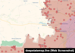 Ділянка фронту довкола Курахового, мапа проєкту DeepState станом на 30 жовтня 2024 року