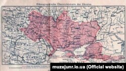 Крим на етнографічній оглядовій мапі України, виданій у Відні у 1916 році