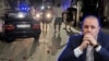Директорът на полицията в Русе Николай Кожухаров на фона на снимка, разпространена от BIRD, от момента, в който на мястото на инцидента с него и четирима тийнейджъри малко след полунощ на 4 септември са пристигнали патрулни коли. Колаж: Свободна Европа