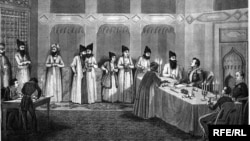 Копия картины о подписании Туркманчайского договора. 