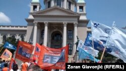 Protest sindikata u Beogradu