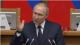 Russia - Vladimir Putin speaking to lawmakers - for Putin's Promises video - screen grab
