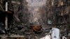 Սիրիա - Ավերակների վերածված շենքեր Դեյր Զոր քաղաքում, 4-ը հունվարի, 2014թ.