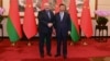 Belarusian strongman Alyaksandr Lukashenka (left) meets with Chinese President Xi Jinping in Beijing on December 4. 