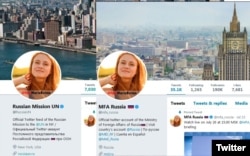 Conturile Twitter ale Misiunii Rusiei la ONU cu portretul Mariei Butina