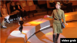 The Orthodox diocese in Izhevsk defended the show by saying it was intended to be "a symbol of not just the victory over fascism, but also of the spurning and the global condemnation of the ideals of Nazi Germany."