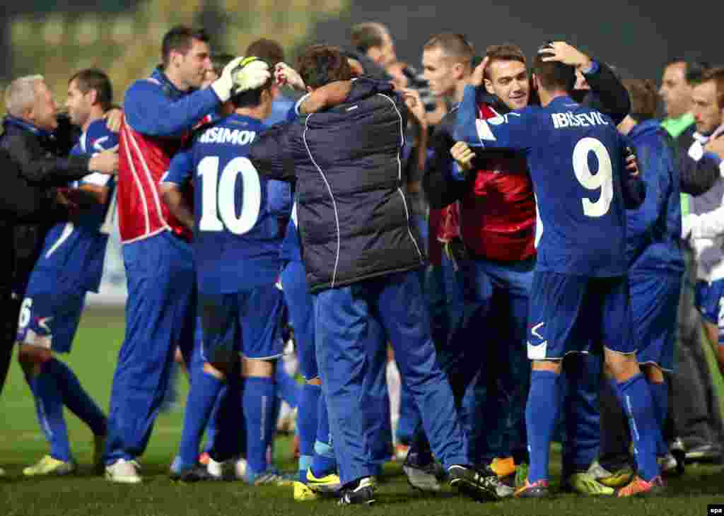 Many of Bosnia's players and staff were in tears at the final whistle...