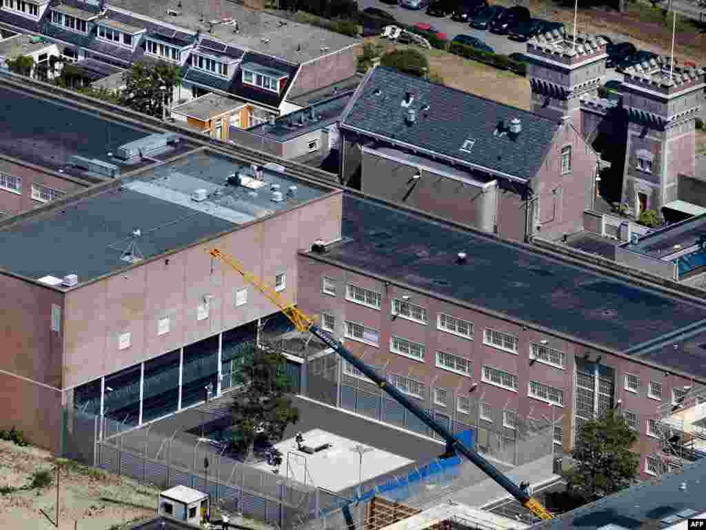 An aerial view taken on May 27 of the Scheveningen detention center near The Hague where defendants are held for proceedings before the International Criminal Tribunal for the former Yugoslavia (ICTY). AFP photo by Robin Utrecht