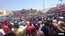 Anti-regime protests in Shiraz, Iran in August 2018.