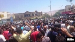 Economic hardship, signified by rising prices have led to mass protests in Iran this year. This photo shows protestors in Shiraz on August 2.