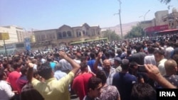 Anti-regime protests in Shiraz, Iran in August 2018.