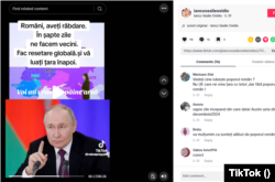 Postarea din TikTok analizată de CNA.