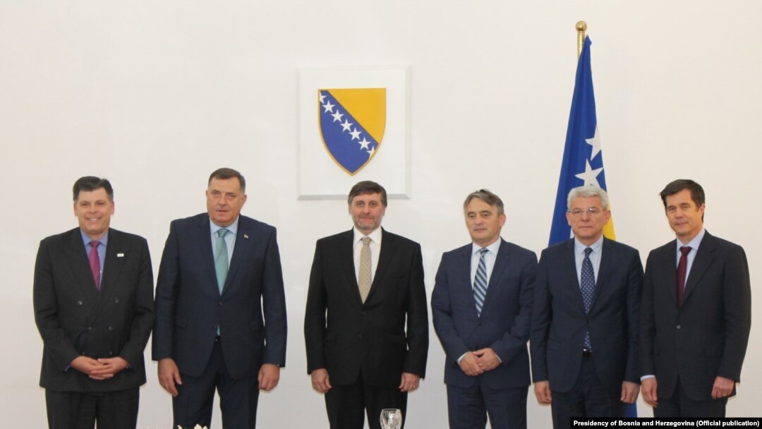 Članovi Predsjedništva Bosne i Hercegovine sa zamjenikom pomoćnika državnog sekretara Sjedinjenih Američkih Država Matthewom A. Palmerom