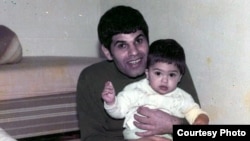 Iran --Writer Majid Sharif with his son Pouya-undated