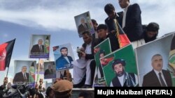 FILE: Supporters of Afghan Vice President Abdul Rashid Dostum rally in Mazar-e Sharif.