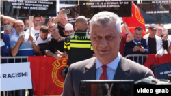Președintele kosovar Hashim Thaci la Haga, luni 13 iulie, 2020.