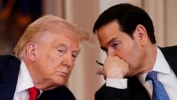 ترامپ و روبیو در نشستی در کاخ سفید، ۱۵ اسفند