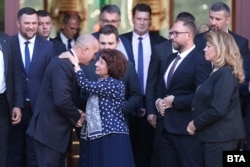  Румен Радев и Гордана Силяновска-Давкова след срещата в президенството, 13 септември 2024 година 