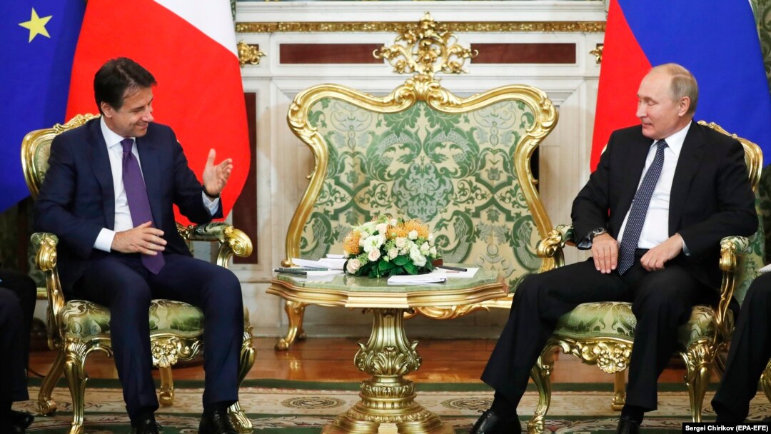 Predsjednik Rusije Vladimir Putin i premijer Italije Đuzepe Konte 
