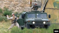 Georgia -- U.S. soldiers take part in the joint NATO-Georgia military exercise 'Agile Spirit 2015' at the military base of Vaziani, outside Tbilisi, July 21, 2015.