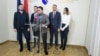 Ministri finansija i spoljne trgovine BiH Srđan Amidžić i Staša Košarac, te zamjenik ministra odbrane Aleksandar Goganović, iz Saveza nezavisnih socijaldemokrata (SNSD), na pres-konferenciji u Sarajevu, 5. decembra 2024.