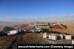 The base of the pedestal that is currently under construction atop Mount Hatis