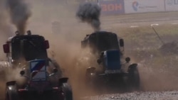 Turbocharged Tractors Plow Through A Russian Racetrack