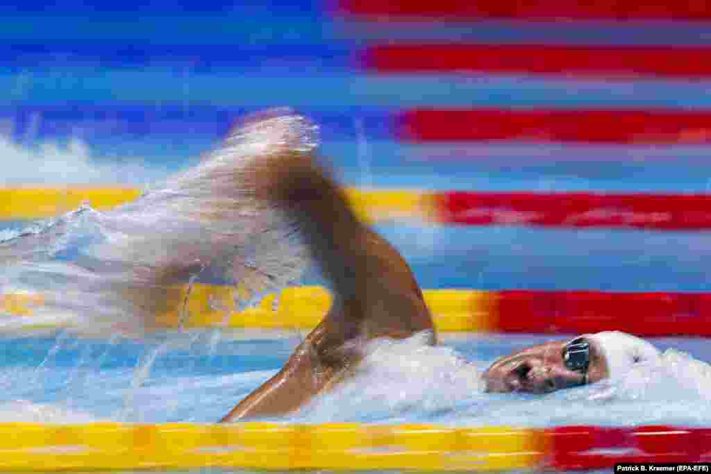 Михайло Романчук з України під час запливу на дистанції 1500 м вільним стилем серед чоловіків.Токіо, Японія, 30 липня 2021 року