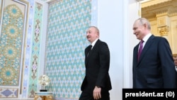 Президенты Азербайджана и России в Душанбе, 9 октября