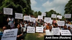 Journalists and social activists attend a protest against the killing of Gauri Lankesh, a senior Indian journalist by unidentified assailants in southern city of Bengaluru