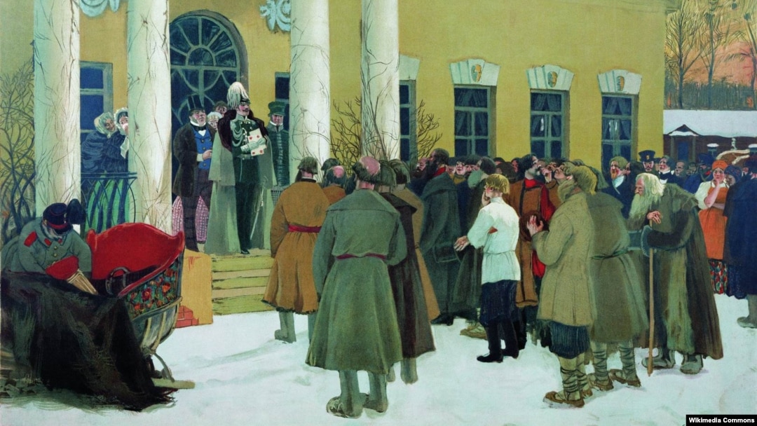 Кустодиев Б.. Чтение манифеста (Освобождение крестьян). 1907