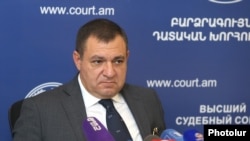 Armenia -- Ruben Vartazarian, head of the Supreme Judicial Council, holds a news conference in Yerevan, September 4, 2019.