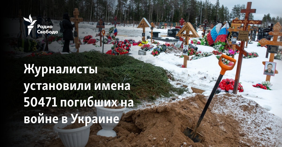 Journalists identified the names of 50,471 people who died in the war in Ukraine