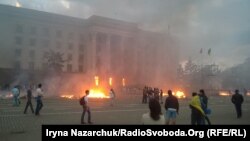 Scores of people died in a blaze in Odesa in may 2014 that was apparently set off by firebombs thrown inside a building where they had sought refuge amid street fighting. (file photo)