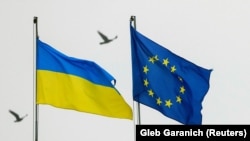 Zastave Ukrajine i Evropske unije