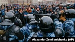 Акция в поддержку оппозиционера Алексея Навального в Москве