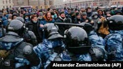 Митинг в Москве. Январь 2021 года. 