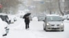 Armenia - A heavy snowfall in Yerevan, 30Mar2014.