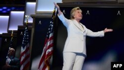 Hillary Clinton në Konventën Kombëtare Demokrate ku u nominua për presidente amerikane