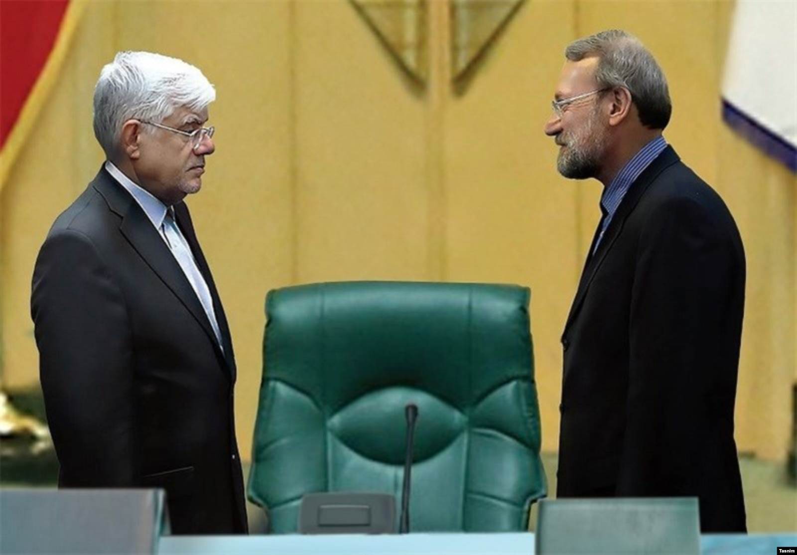 Ali Larijani (right) beat Mohammad Reza Aref in competition for the seat of Iranian parliament speaker-- 30 May 2018