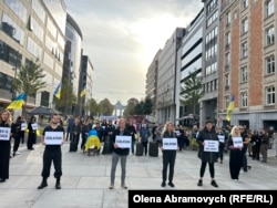 Акція з вимогою допомогти людям в окупованих Росією Олешках. Брюссель, Бельгія, 28 вересня 2026 року