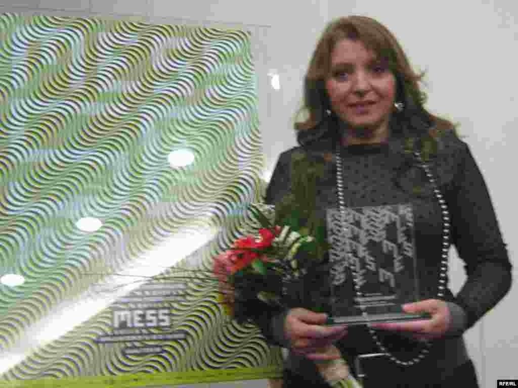 BiH - U Sarajevu je glumici Mirjani Karanović dodijeljen "Zlatni lovorov vijenac" za doprinos umjetnosti teatra u sklopu 50. Internacionalnog festivala MESS, 01.11.2010. Photo: Ivan Katavić