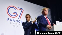 Прэзыдэнты Францыі і ЗША на саміце G7 у 2019 годзе, ілюстрацыйнае фота