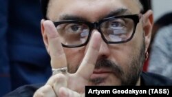 Russian theater and film director Kirill Serebrennikov at a court hearing in Moscow on December 4.