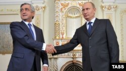 Rusiya prezidenti Vladimr Putin Ermənistan prezidenti Serzh Sarkisianla görüş zamanı. 3 sentyabr -Moskva 